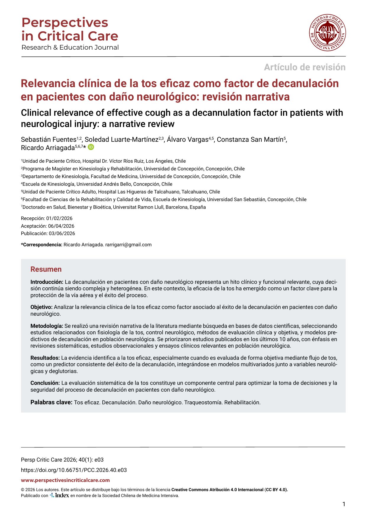 Relevancia clínica de la tos eficaz como factor de decanulación en pacientes con daño neurológico: revisión narrativa